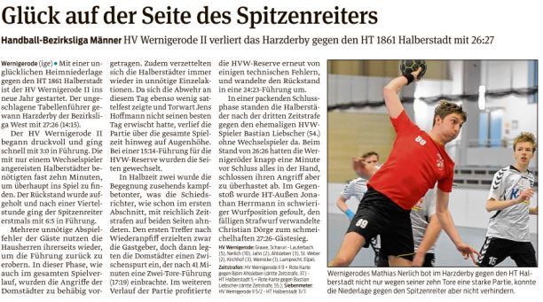2. Männermannschaft des HVW verliert in letzter Sekunde